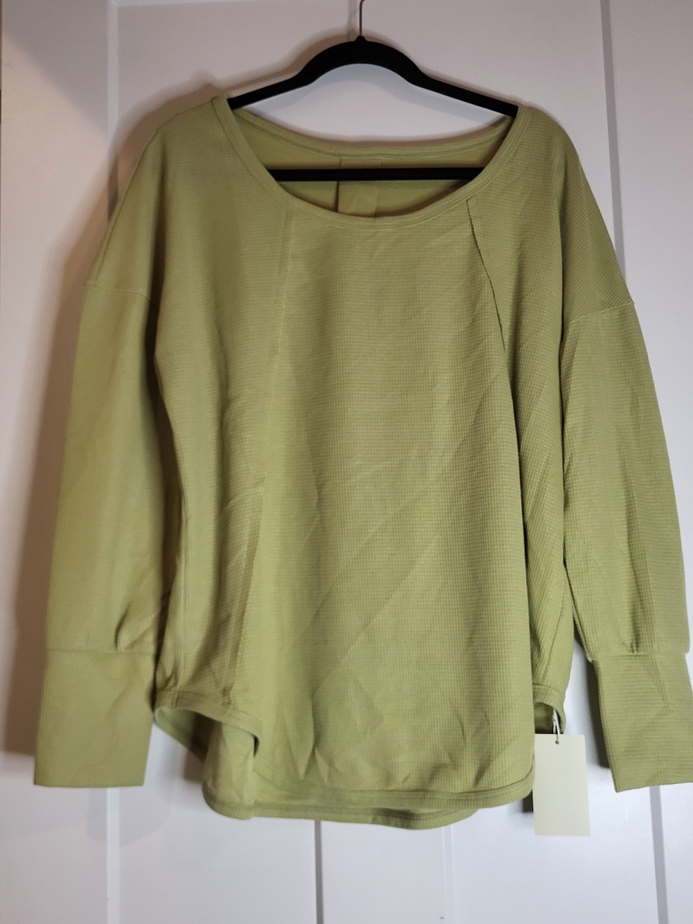 HALARA Olive Green Long Sleeve Waffle Pullover